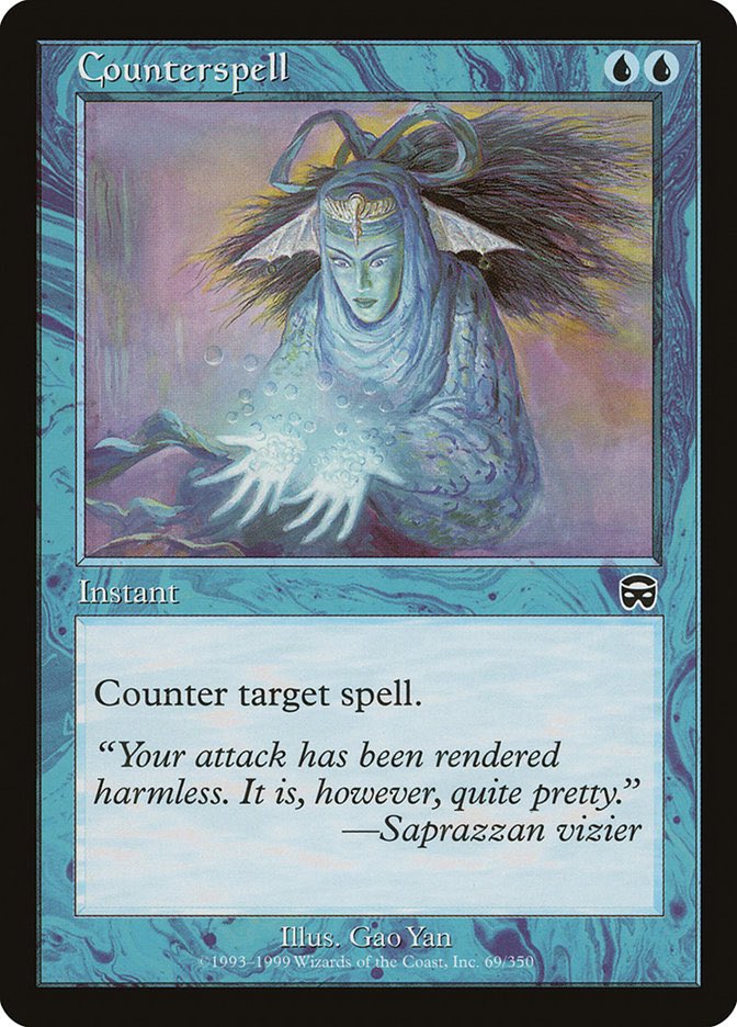 Countering spells have never been more attractive! Thank you so much @speromintpatty.bsky.social for your wonderful work on this iconic magic card! I wanted to include the original card inspiration to show off my now second favorite looking counterspell art!! #merfolk