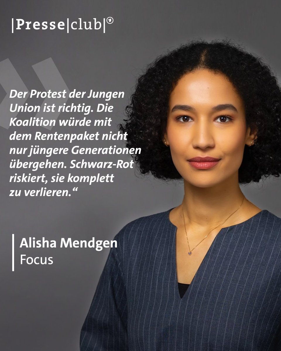 Der Rentenstreit sei gefährlich für die Koalition, sagt <a href="/AlishaMendgen/">Alisha Mendgen</a>. Muss Merz den jungen Unionsabgeordneten entgegengekommen? #presseclub
