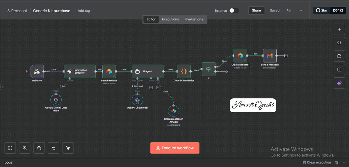 GrowWithBee's tweet image. I saw this project on upwork then i built it out.
This is an intteligent AI agent that acts as a client verifier and an authorization validator for Med supply company.
Want to automate your chaotic work process, lets talk.

#buildinpublic #aiautomation #aiagents