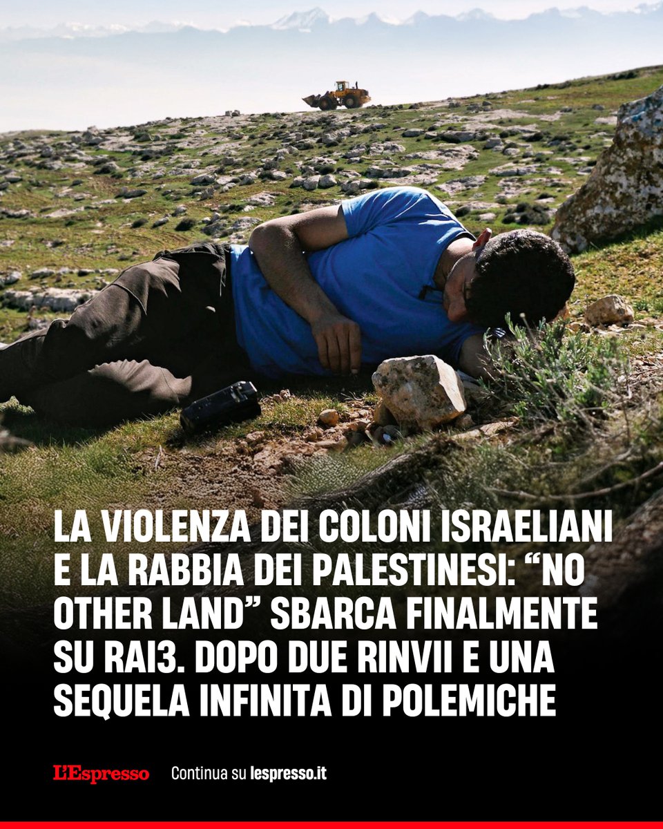 “No other land” verrà trasmesso per la prima volta in televisione in una prima serata su Rai 3, che dovrebbe mettere fine a un mese di polemiche

L'articolo di Paolo Tomasi è sul sito de L'Espresso

lespresso.it/c/cultura/2025…