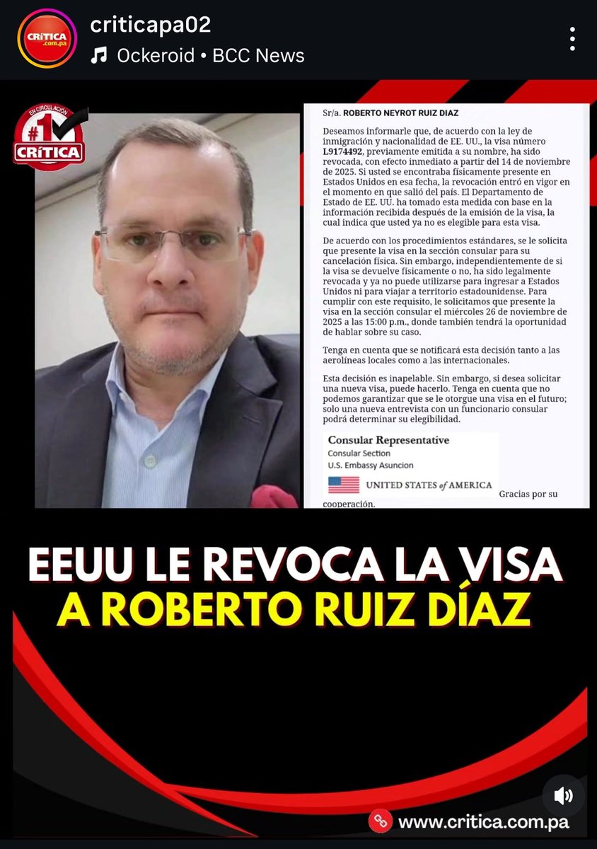 Le revocaron la visa al llorin lloron