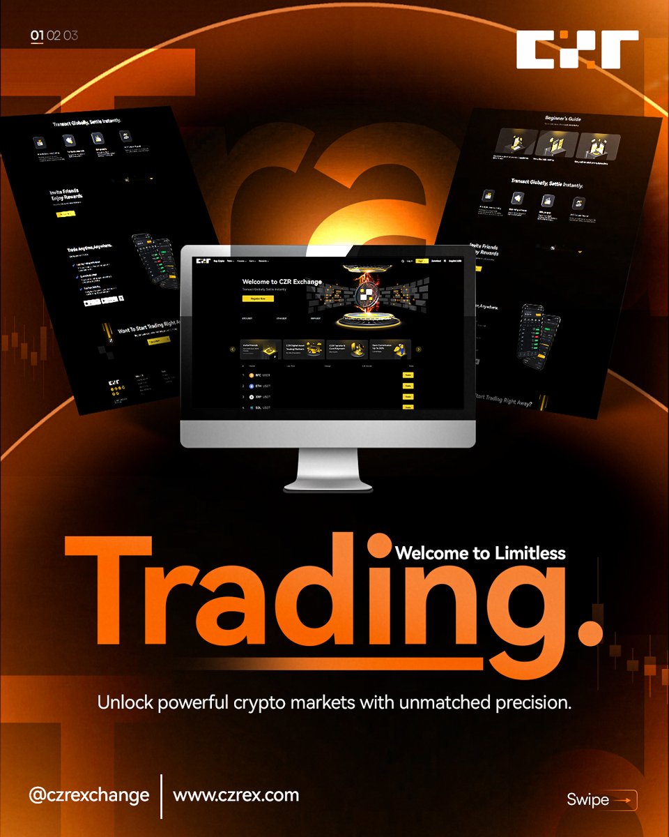 Welcome to Limitless Trading.
CZR Exchange unlocks powerful crypto markets with unmatched speed, precision, and a seamless user experience.
Trade smarter. Trade faster. Trade with CZR. ⚡️
🌐 czrex.com