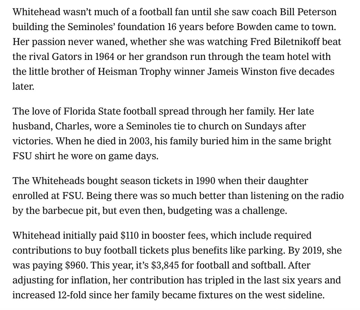 ChrisVannini's tweet photo. Really good story from @MattBakerCFB on college football following the business trend of pricing out middle-class fans. Not just FSU, but everywhere.

There is a real risk here of alienating the next generation of fans for the sake of money today.

https://t.co/AH6aSVYuYm https://t.co/EFZXYiqrnQ