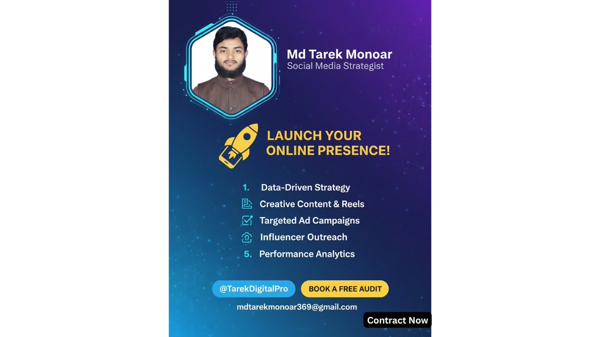 tarekmonoar369's tweet image. Your social media presence is your digital identity.
🌐Make it professional, engaging, and growth-focused. Together, we’ll transform likes into real business opportunities.
#SocialMediaExpert #OnlineBranding #SMMStrategy #GrowthHacks #MarketingPro #socialmediaservice
#tarekmonoar