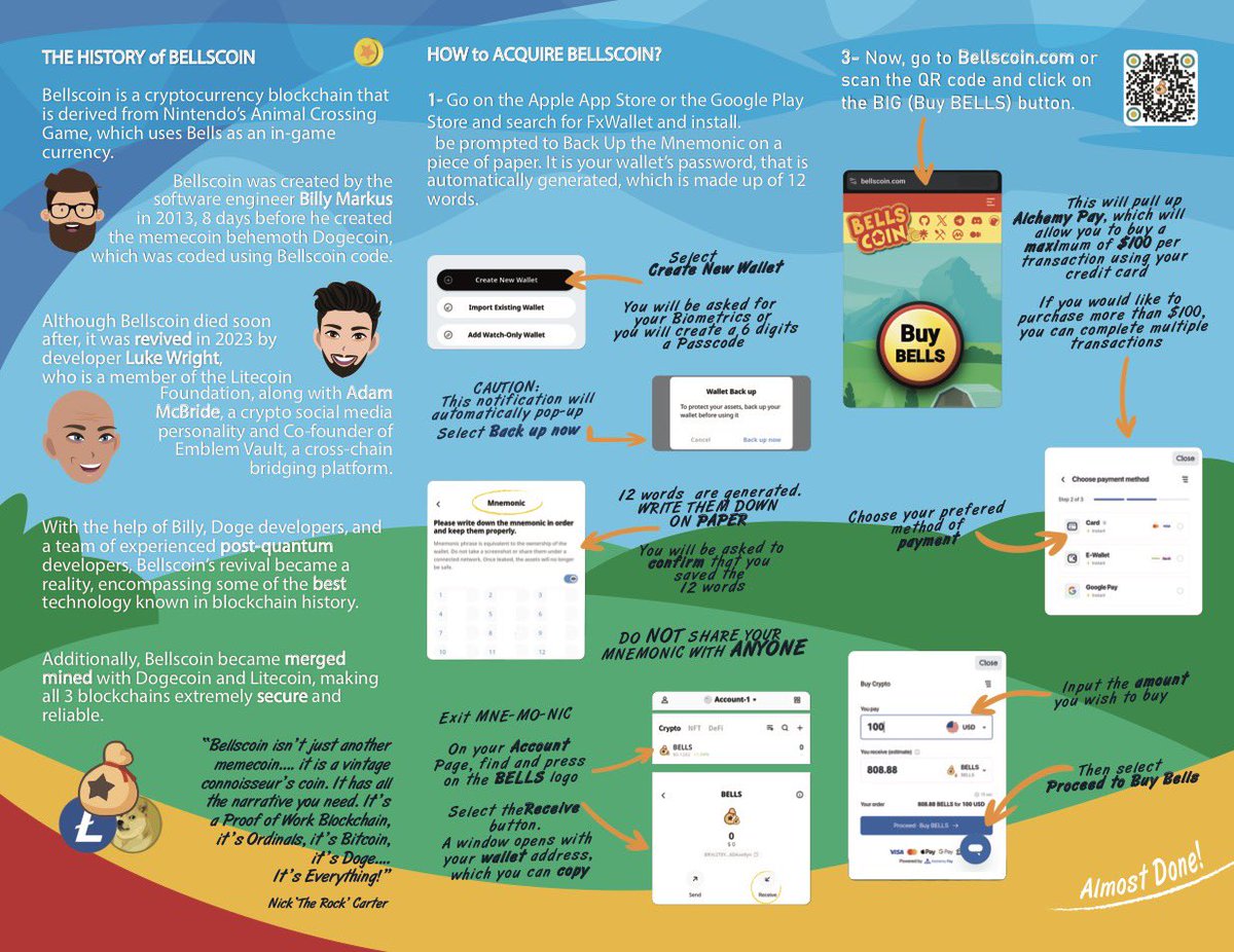 BellscoinNews's tweet image. BREAKING

After 3 days of working with @Imajinn_mind, we have finally finished the Official Bellscoin Advertising Trifold.

Thousands of people will receive this in person. 

Print this out and hand it out in your country and city. Let me know if you need the higher quality one.