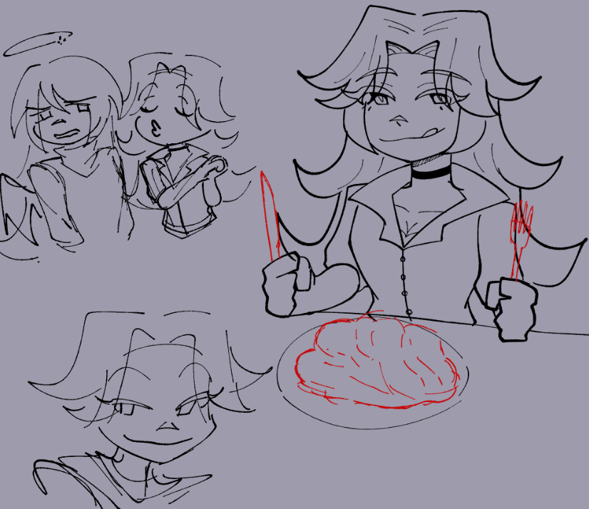 doodles I did on stream yesterday. I forgot to post it here woops