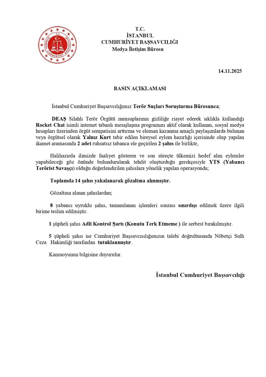 İstanbul Cumhuriyet Başsavcılığı (@istanbulcbs) on Twitter photo 