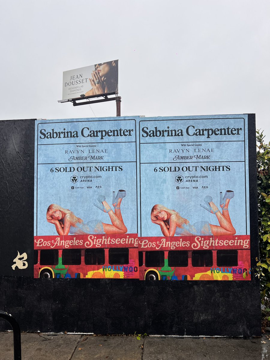 Sabrina Carpenter 6 SOLD OUT nights at Crypto Arena posters seen in Los  Angeles! This will most likely be the poster design sold at merch booths as  well.