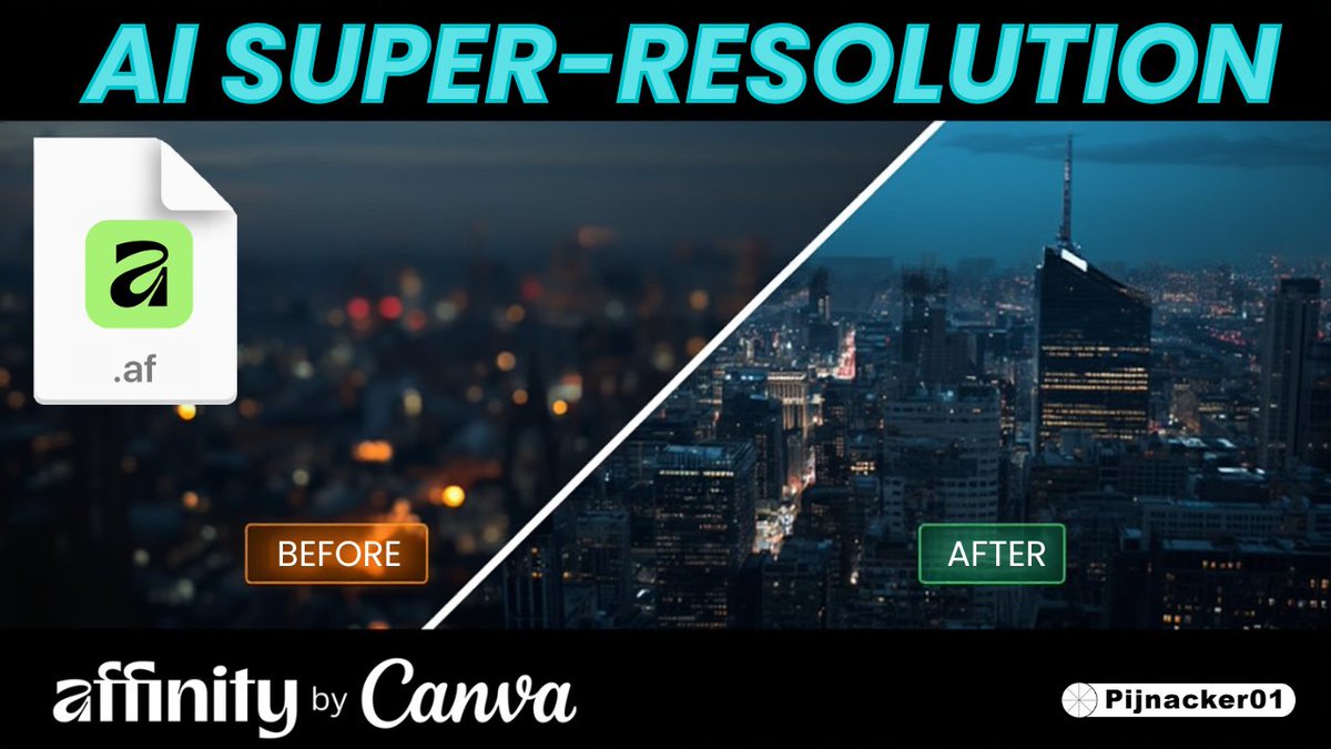 Pijnacker01's tweet image. 🚀 AI Super-Resolution is here in Affinity v3!
Using @Canva&apos;s new integrated AI tools, you can turn blurry, unusable images into crisp, high-res assets in seconds. 🤯

Just tried it and the results are insane.
Full demo 👇
🎥 youtu.be/LnJFyo7rwag

--- --- ---
#Affinity #Canva…