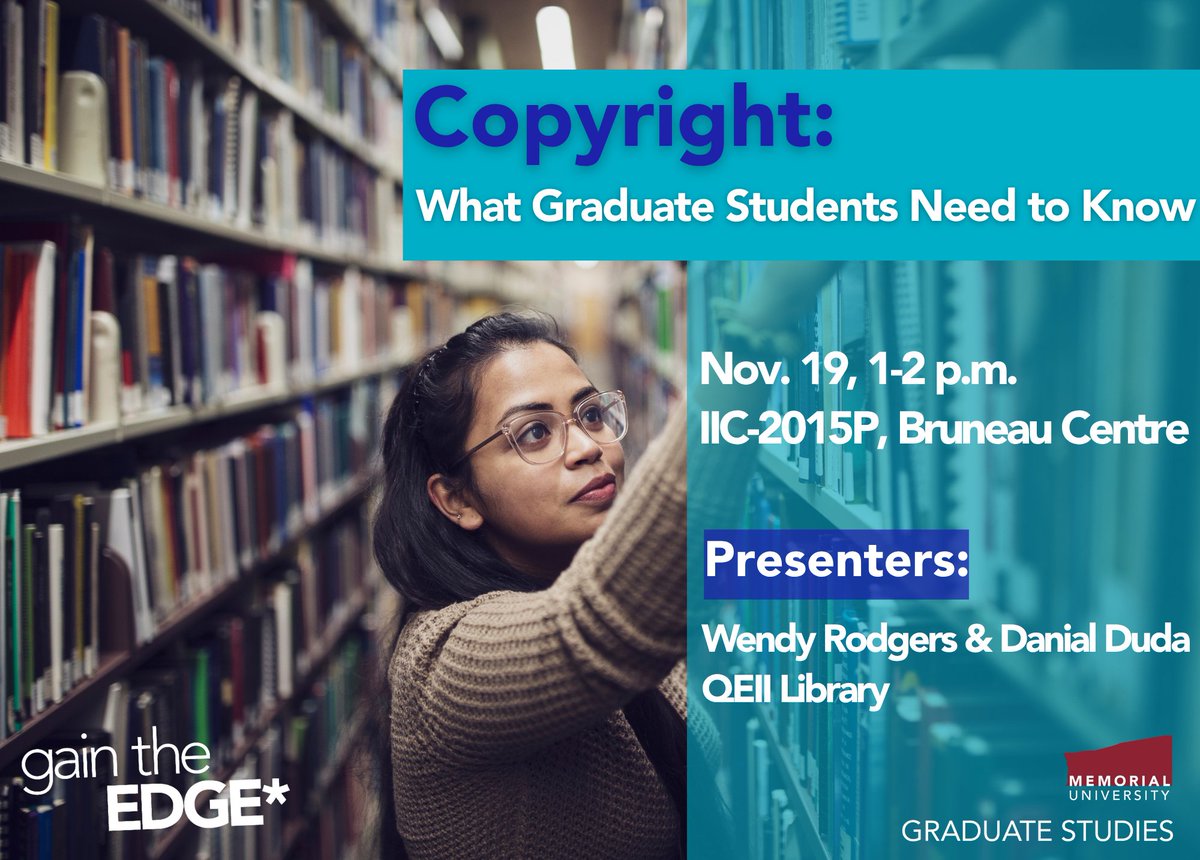 What is copyright? How does it impact you as an author, or as someone who uses copyrighted material for research or instruction? Join us to learn the basics of copyright, and what to consider when using material in your thesis or dissertation. Register ➡️ bit.ly/47YlDZK