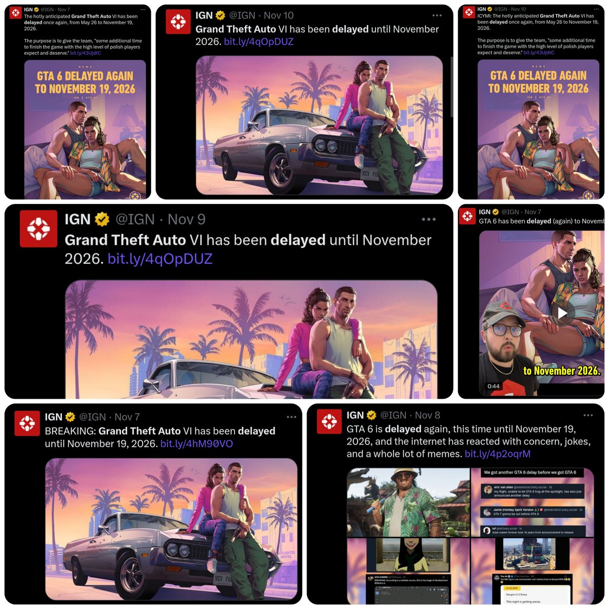 GTA6Alerts's tweet image. The GTA 6 delay left IGN in a massive trauma, they literally post about the delay every single day. 💀