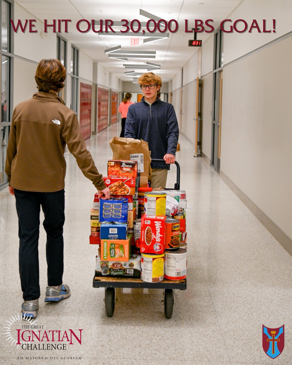 We hit the goal and blew past it 🎉
Total, 30,384 pounds.

Still more collection days ahead. Keep the momentum. 
Seniors, time to rise up 💪
🏆 Juniors 96.5 percent
📚 MS 91.9 percent
🔥 Sophs 78.3 percent
🦅 Frosh 72.8 percent
🎓 Seniors 60.4 percent

<a href="/DeSmetJesuitHS/">De Smet Jesuit</a> #DeSmet