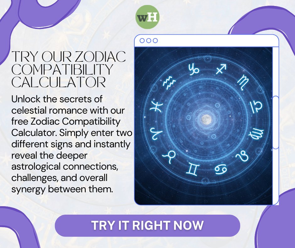 wikiHow's tweet image. Unlock the secrets of celestial romance! ✨ Enter any two Zodiac signs into our Compatibility Calculator and instantly discover their deeper astrological connections 💖
wikihow.com/Generator/Zodi…