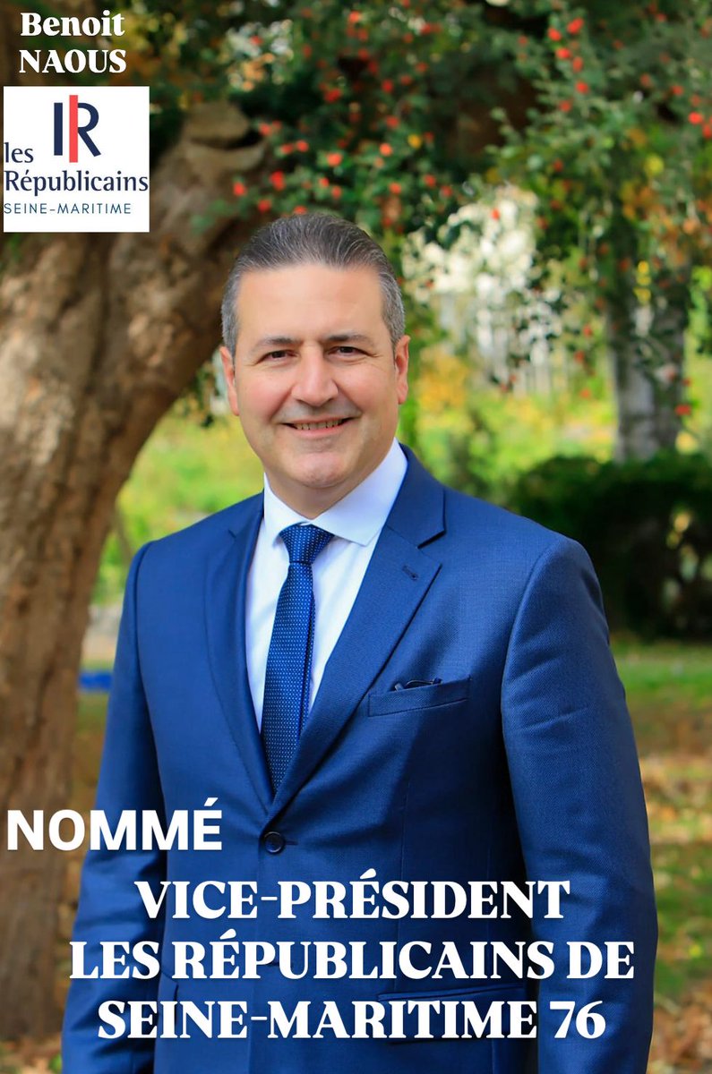 BNaous's tweet image. Fier de cette nouvelle responsabilité au sein de la fédération Les #Républicains Seine-Maritime.
Toujours engagé et au service des habitants de notre territoire. 
@lesRepublicains @LesRepublicains76