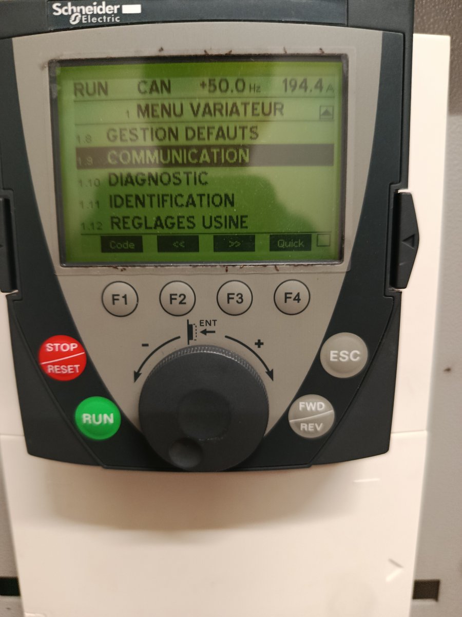 DumalinSebasti1's tweet image. 🔧 Intervention réussie pour DUMATECH !
Dépannage d’un variateur ATV71HC25N5 en défaut INF3.
 Remplacement du kit filerie, de la carte puissance et de la carte contrôle.
Résultat : équipement remis en service et installation opérationnelle ! 💪
#Dépannage #Automatisme #Schneider