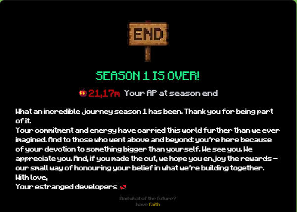 I joined #Appleville on 30.08.2025 and played through Season 1 — but got no rewards. 😕
By season end I had ~21.17M AP, but nothing showed up.
<a href="/appleville_xyz/">Appleville</a> hoping for clarity.
#F2E #P2E #IdleFarming