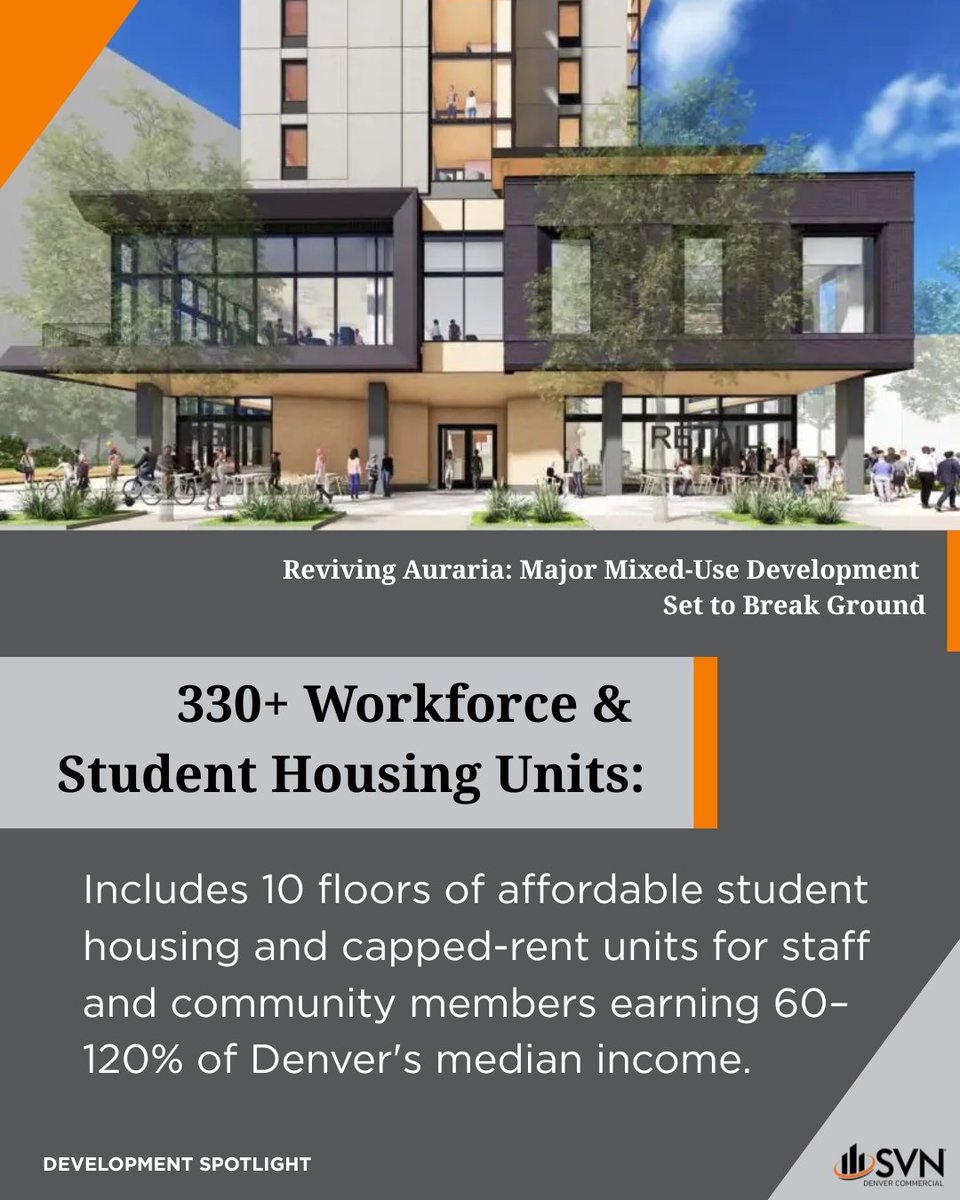 SVN_Denver's tweet image. Big changes are coming to Auraria.
Discover how this new mixed-use project is reshaping the heart of Denver.

#DevelopmentSpotlight #DenverDevelopment #AurariaCampus #UrbanRevitalization #svn