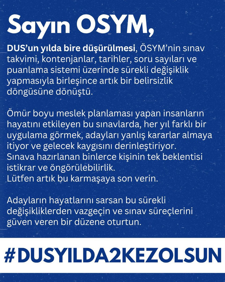 Diş hekimleri hasta bakmak istiyor diş hekimleri uzman olmak istiyor emeklerimiz görmezden gelinmemeli 😓#dus2026 #dusyılda2kezolsun #ösym #sağlıkbakanlığı