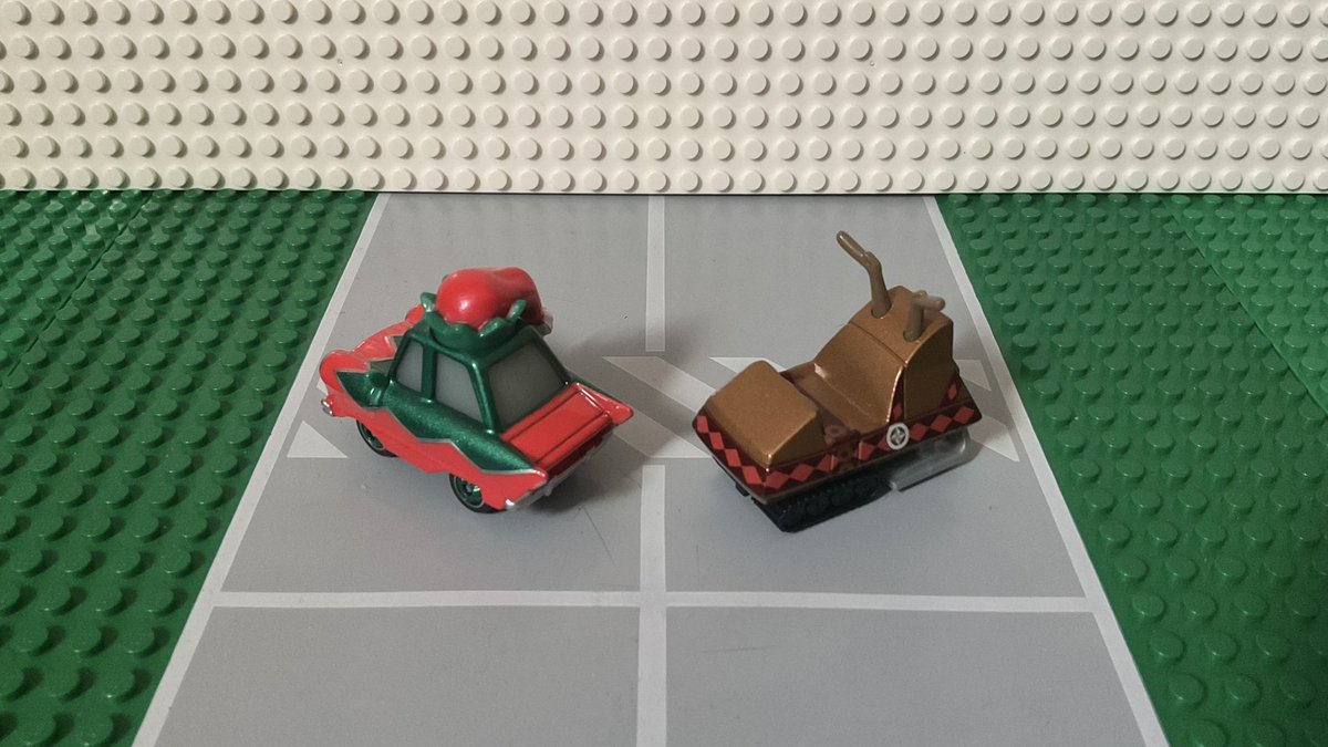 [INTERACTION TWEET]

I’m back from work and I bought more Pixar’s Cars diecasts but these are some Christmas theme Cars diecasts, I got Clutch Kringle and Snowmobile Reindeer from the Cars book “Mater Saves Christmas” overall definitely worth the purchase!