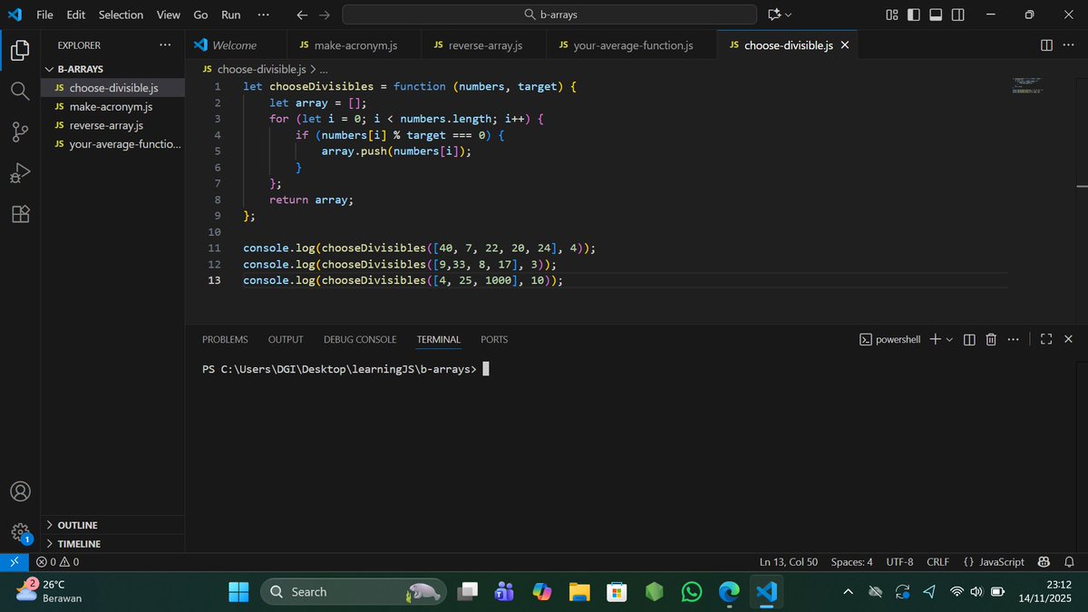FLight2304's tweet image. Day 10 of learning JavaScript:
Arrays got me on a full rollercoaster 🎢
I feel fine watching the lectures-build the code-then the output is still wrong because my logic and JavaScript are apparently not speaking the same language yet 🤷‍♀️But we move again.
#CodeJourney #TechGirl