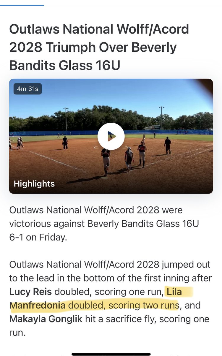 LilaMan32's tweet image. My team went 1-1 today in Clearwater. We bounced back well in our second game! I pitched a 1 hitter against the Beverly Bandits and we won 6-1! My team played great D behind me💪 #leftypitcher #firstbase @MRhodesSmith @KarenWeekly @Coach_Alameda @TCam_FSUSB  @coachzack21…