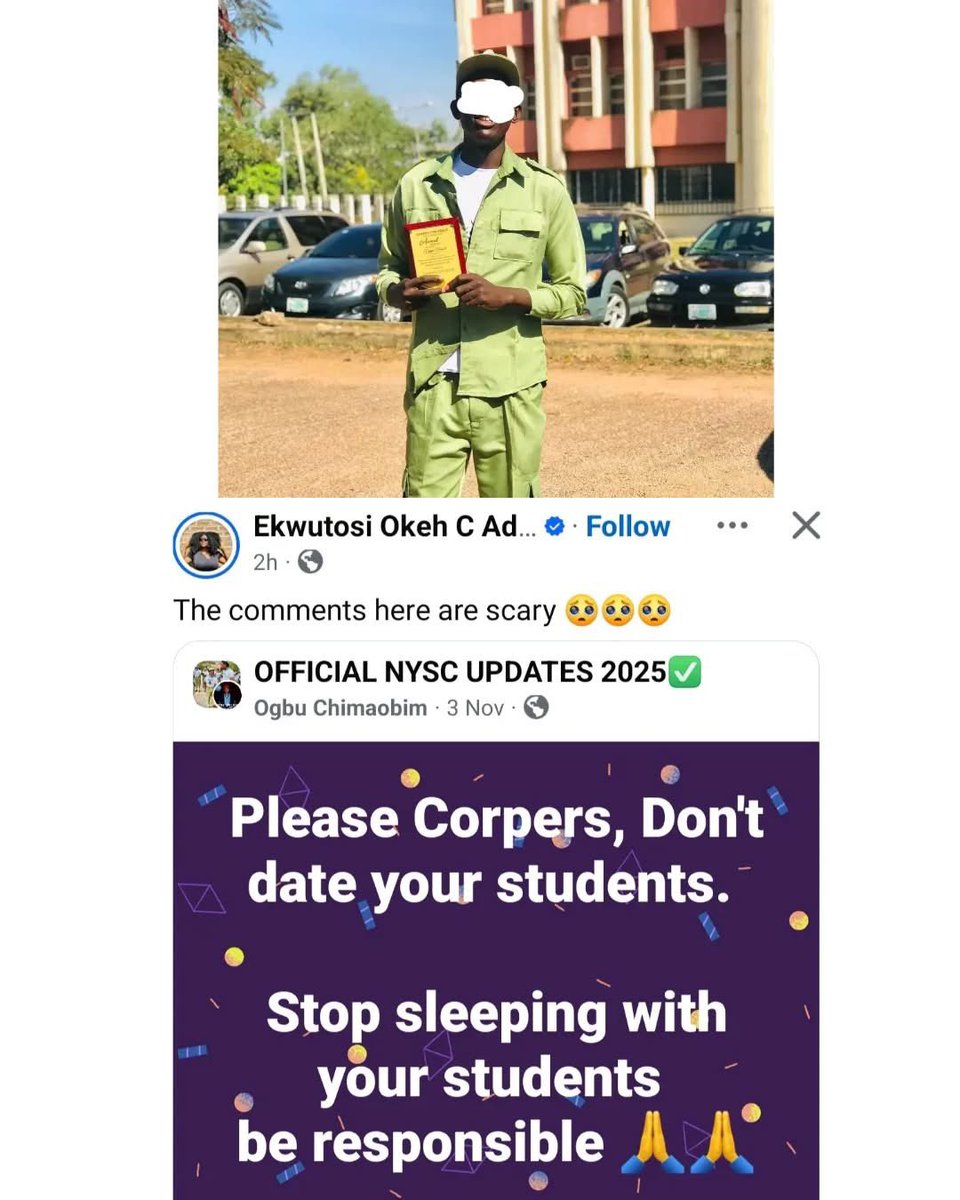 Kolaqhazim's tweet image. Male NYSC member’s joke about sleeping with female students causes worry and backlash. #NYSCScandal #ProtectStudents