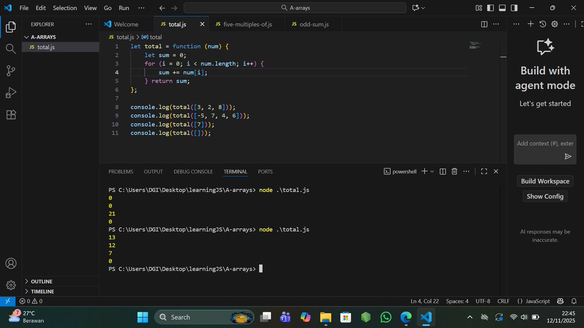 FLight2304's tweet image. Day 10 of learning JavaScript:
Arrays got me on a full rollercoaster 🎢
I feel fine watching the lectures-build the code-then the output is still wrong because my logic and JavaScript are apparently not speaking the same language yet 🤷‍♀️But we move again.
#CodeJourney #TechGirl