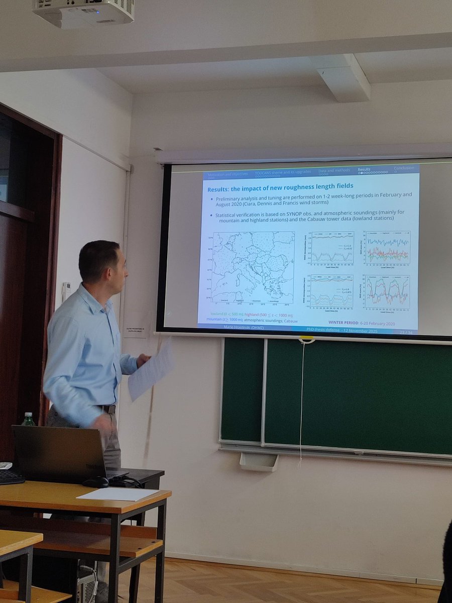 DHMZ_HR's tweet image. 🎓Naš @MarioHrastinski ovih je dana obranio svoju doktorsku disertaciju pod naslovom "Unaprjeđenje parametrizacije turbulencije u modelu ALADIN" na #PMF-u u Zagrebu.  

Cilj je istraživanja koje je naš kolega proveo unaprijediti TOUCANS  shemu turbulencije ALADIN sustava koji se