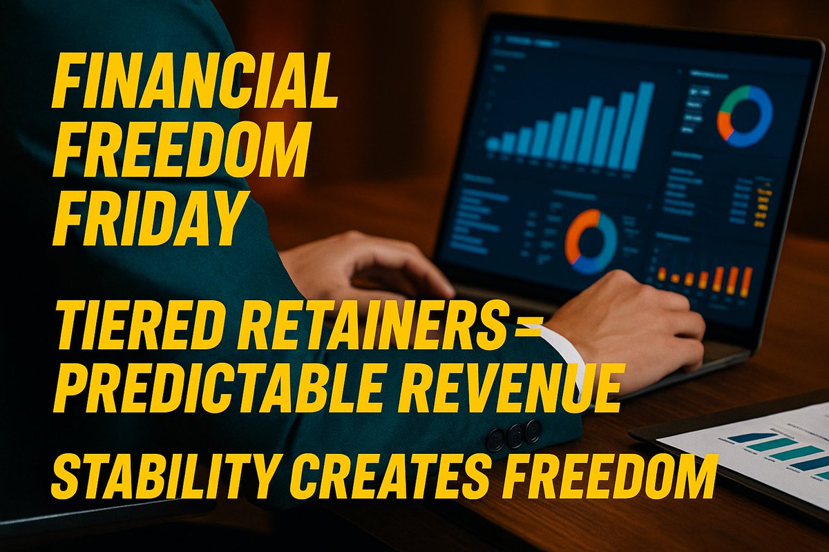 talk2cc's tweet image. Financial Freedom Friday:
Fractional CFOs who package their services into tiered retainers earn more predictable revenue and reduce churn by nearly 30%. 
Stability = freedom.
Your expertise deserves a model that scales with you.
#financialfreedomfriday #completecontroller