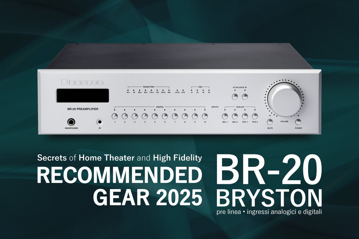 _AudioReference's tweet image. Il pre linea high-end con ingressi analogici e digitali Bryston BR-20, ha ricevuto il riconoscimento "Recommended Gear 2025" da parte della rivista "Secrets of Home Theater and High Fidelity".

audioreference.it/?page=news&amp;amp;id=…
#AltaFedeltà #Bryston #BrystonBR20