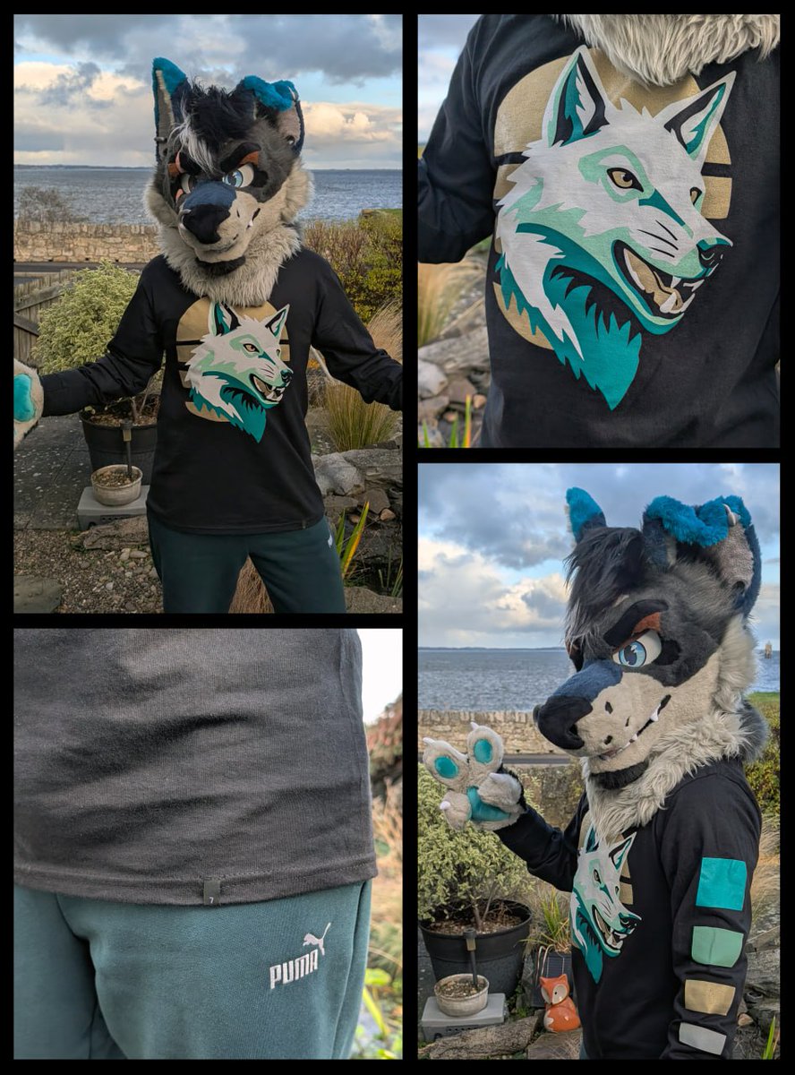 CassiusRed's tweet image. Happy #FursuitFriday check out Nico's new fit!

This is a metallic limited edition of my Sunset Wolf shirts! Limited to 50 uniquely numbered tees these will be sold at @Scotiacon_Info alongside no.1 in their charity auction, and no.23 in @FurTheRecord24's charity raffle