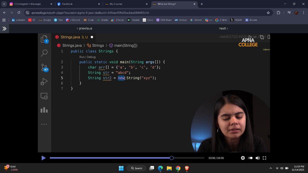 ram_sah02's tweet image. Day 18 sigma DSA (java)🎉
✅starting the string 
✅string length, concanate 
✅chatAT method
✅question that need to solve

thanks to shradha didi
#Java #100daysofjava @ApnacollegeX @ShradhaKhapra_