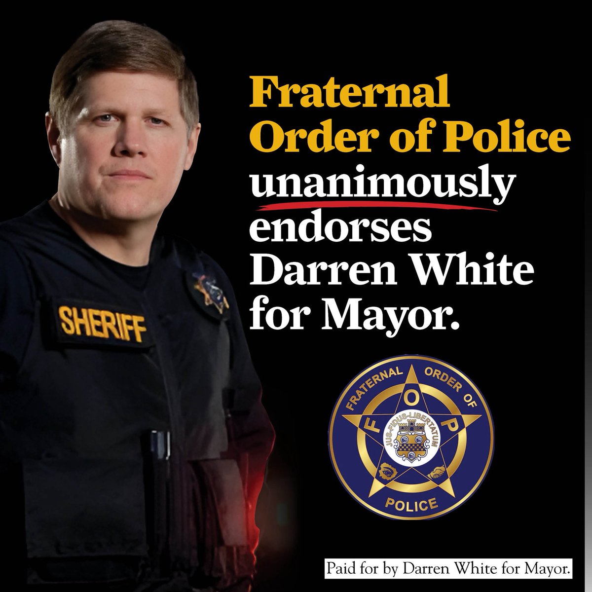 darrenPwhite's tweet image. Proud to have the endorsement of the FOP.
