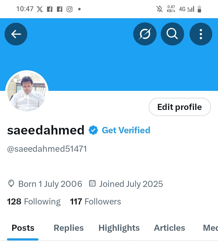 میرے اس اکاؤنٹ کو فالو کریں میرا ایک اکاؤنٹ رپورٹ ہوا ہے جو کہ دوست عمران خان کے نام سے تھا اپ کو 24 گھنٹے کے اندر فالو بیک ملے گا   مجھے سپورٹ کریں شکریہ سب دوستوں کا جو مجھے دوسرے اکاؤنٹ سے فالو کیے ہوئے تھے ان سب سے گزارش ہے کہ مجھے فالو کریں
👇
<a href="/saeedahmed51471/">saeedahmed</a>