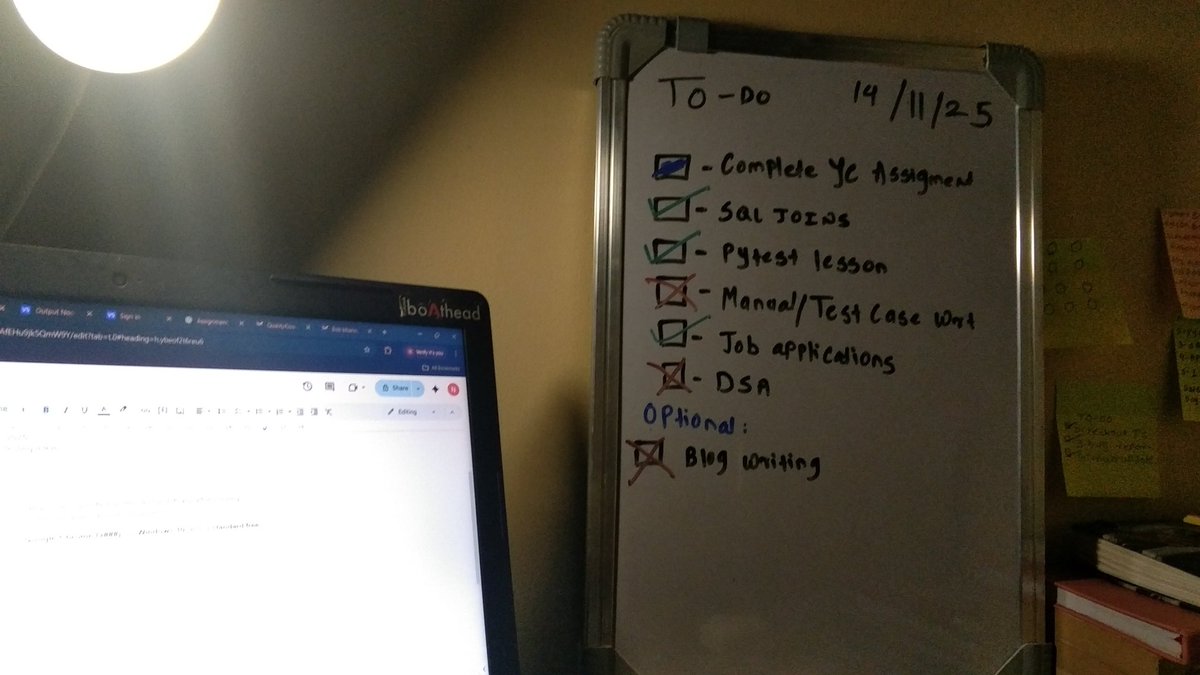 nupoor_k16's tweet image. Daily log 

&amp;gt; Completed Yc assignment
&amp;gt; Finished SQL Joins
&amp;gt; Dived into PyTest fixtures &amp;amp; scope