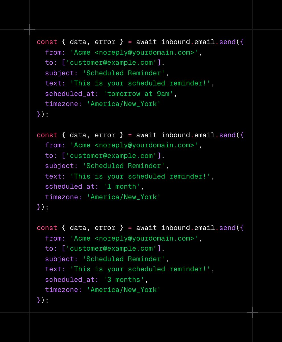 ryandavogel's tweet image. hook directly into a login event with @inboundemail and schedule the emails for each user
