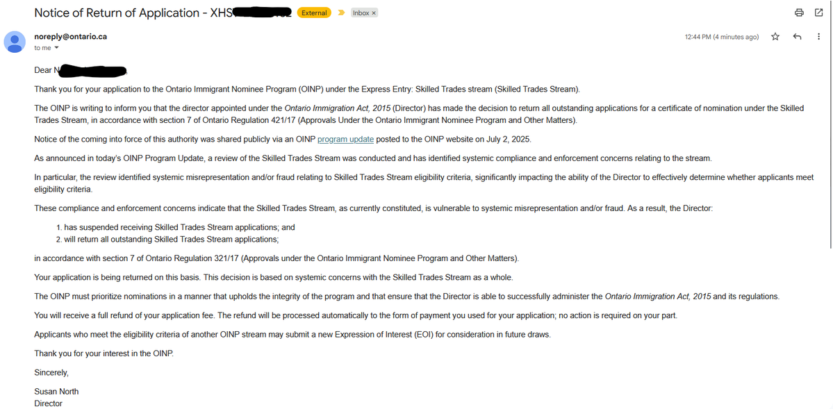 Gurpreet_DSE's tweet image. The OINP has completely failed the people it was designed to help/retain/protect.
Today’s mass suspension/return of Skilled Trades applications, without due process, has destroyed the careers of genuine, hardworking applicants who followed every rule. My clients had real jobs,…