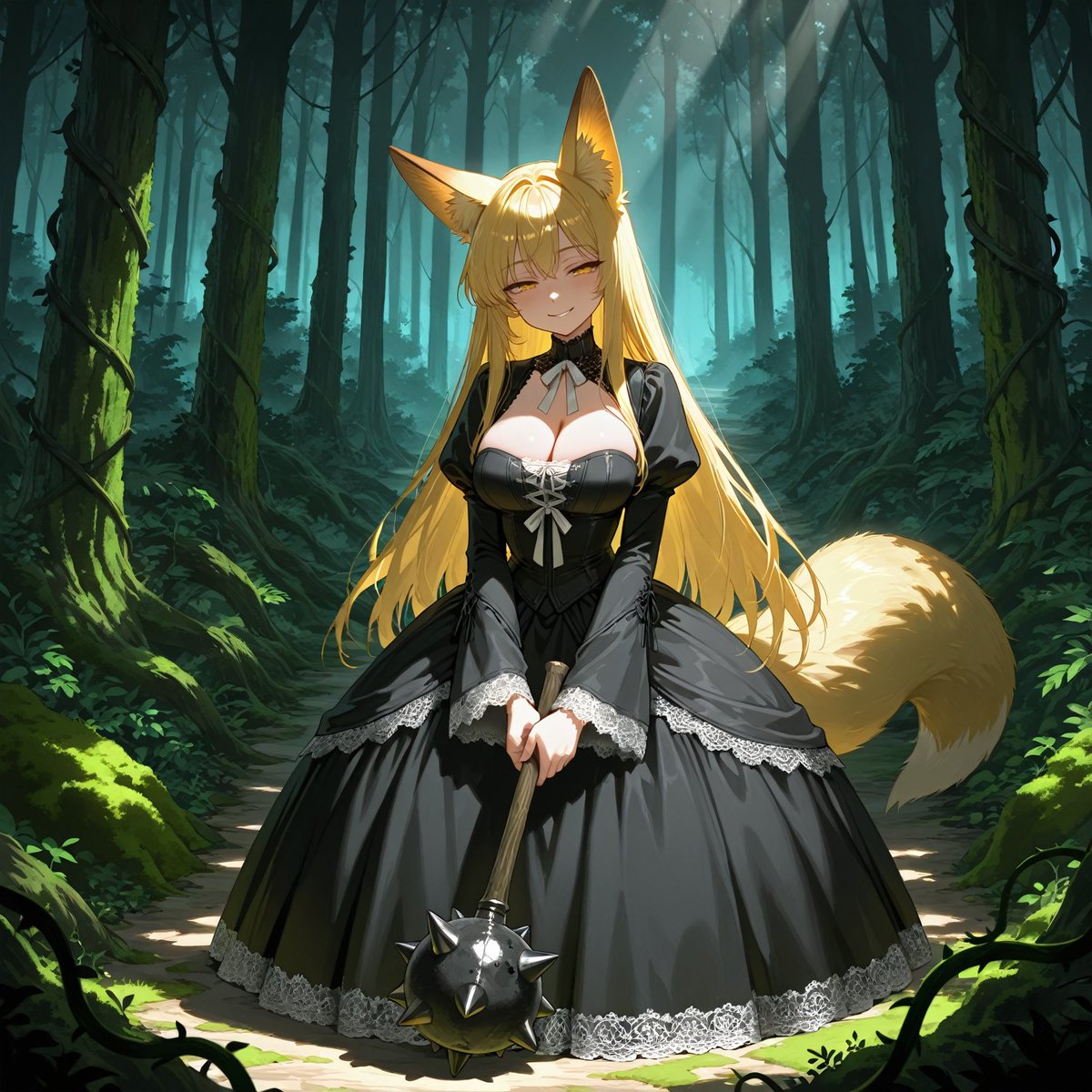 PSueoka55133's tweet image. #AIイラスト 
#ケモミミ 
＃Stable_Diffusion

森で出会いたくない狐っ娘