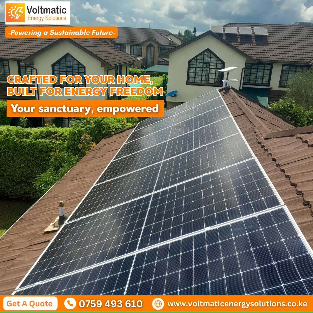 voltmaticenergy's tweet image. Designed to fit your home. Engineered to give you energy independence.

Transform your house into a haven powered by clean, dependable solar energy.

Request a Quote Today: 0759493610
voltmaticenergysolutions.co.ke/quote