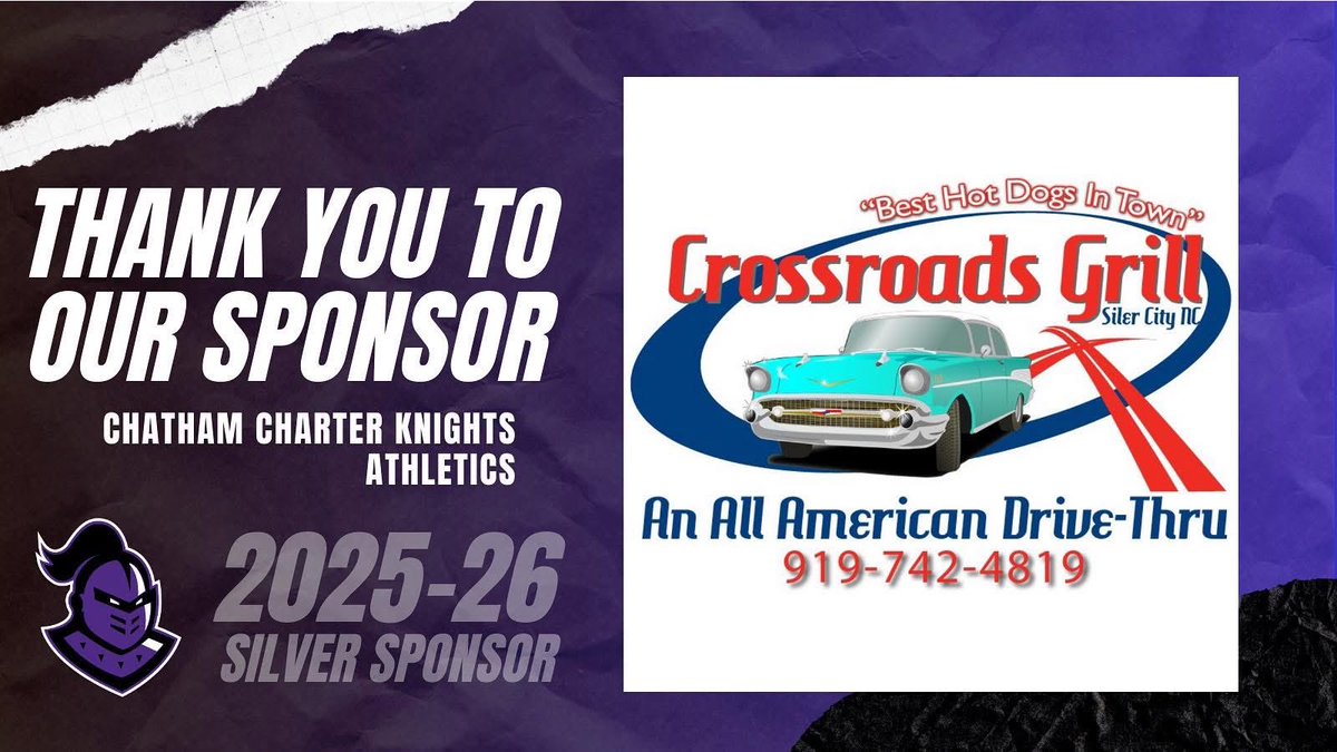 Crossroads Grill is fueling Chatham Charter Athletics this season as a Silver Sponsor! Known for great food and bringing people together, they’re helping our Knights build community and compete at their best. Thank uou for your support! ⚔️