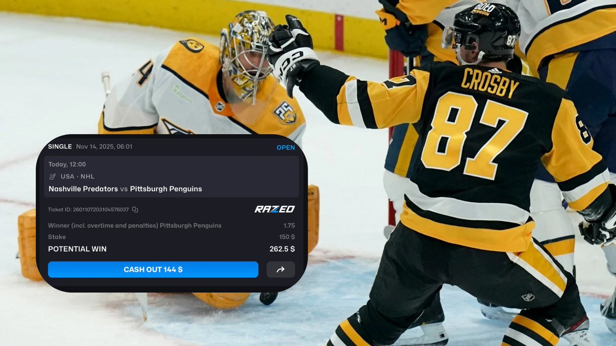 BleedOilBlue's tweet image. Pittsburgh Penguins to win this afternoon in Sweden vs. Nashville.
Early puck drop. 

18+ | Bet Responsibly

#NHL #Penguins #Predators #BleedOilBlue