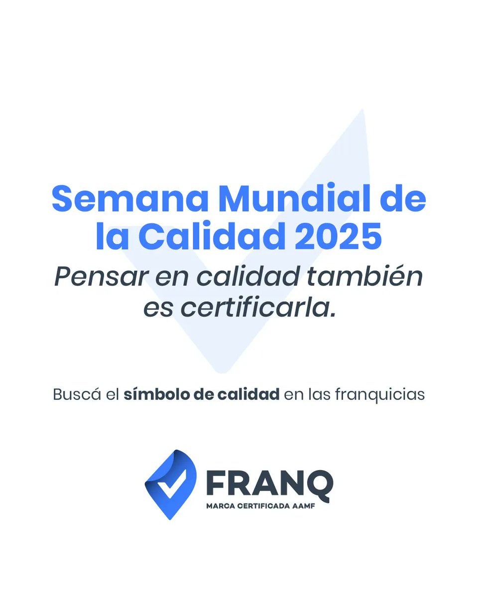 aamf_'s tweet photo. 📅 #WorldQualityWeek 2025. Celebramos e impulsamos la calidad como motor de confianza y crecimiento.
La #AAMF junto a #bureauveritasargentina promovemos la certificación de calidad de las franquicias #FRANQ
👉 Conocé más sobre la Certificación FRANQ en: https://t.co/5amTsERrAV https://t.co/KewHpIPoV0