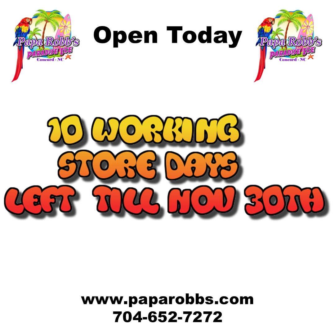 Papa_Robbs's tweet image. Good Morning Concord. Stop soon and get your favorite treat before time runs out. 10 more store days left till Nov 30th 
#PapaRobbs #IceCream #Playground #ConcordNC #PapaRobbsParadiseIce