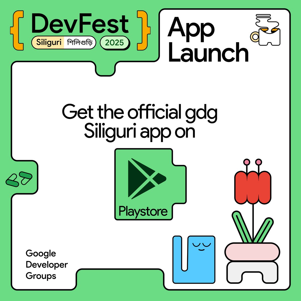 APP LAUNCH! 🚀 Get the official GDG Siliguri app on the Play Store NOW!

Your guide to the full schedule, speakers, and venue for #DevFestSiliguri 2025 tomorrow. Download it before Nov 16th! 👇

#DevFest #GDG #AppStore #TechNews #Siliguri
