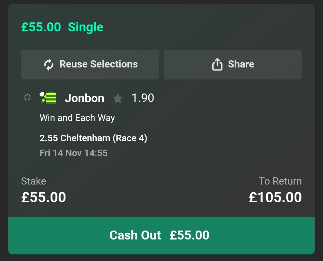 £50 GIVEAWAY! 🏇

If Jonbon wins I'll send:

❤️ £25 to one person who likes
🔁 £25 to one person who RTs

Drop your NAP below for bonus points!

#Cheltenham
