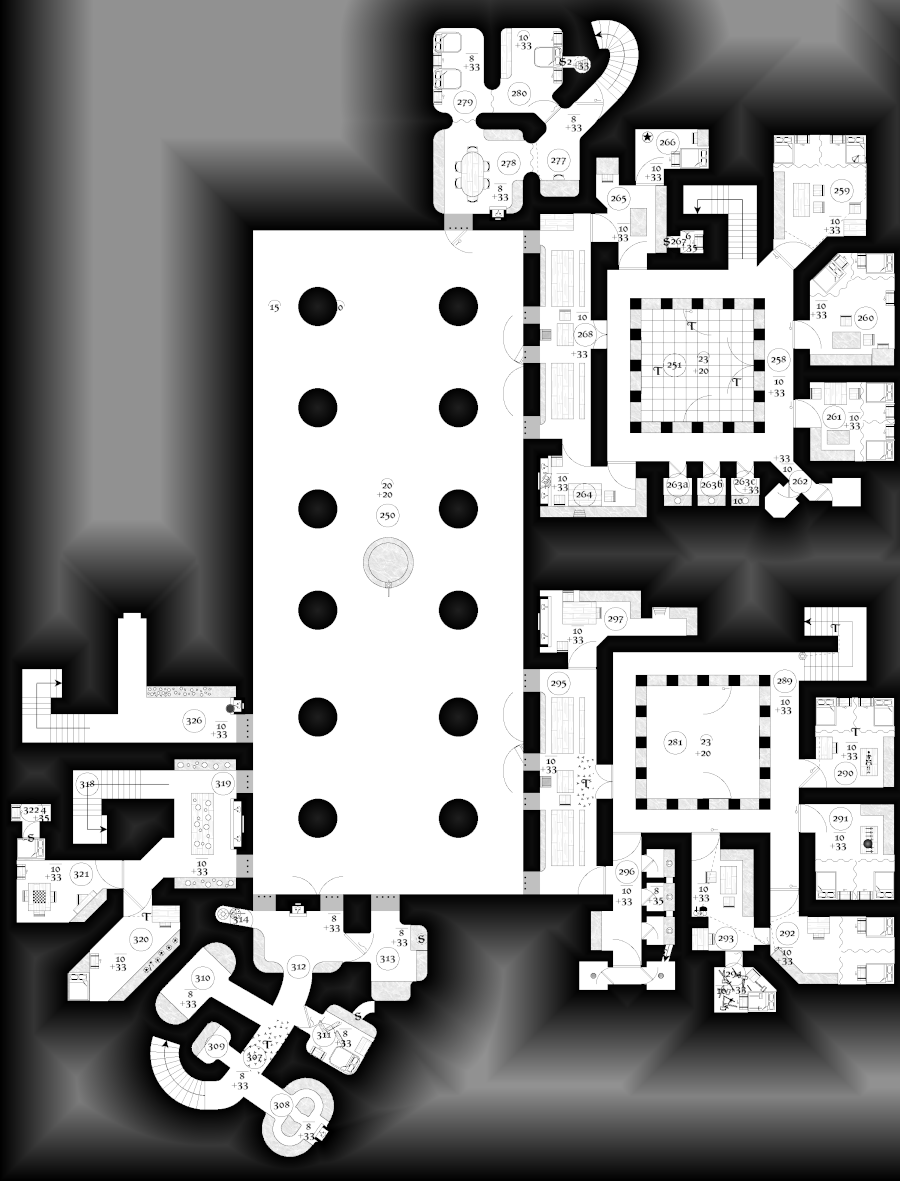 ZathrasAdventur's tweet image. #dungeon25 #Day326 A fireplace with an old rusted cauldron sits beside a low window looking out on the hall. A stone counter cluttered with utensils, dust, many mugs and broken pottery runs along one wall. An open hall runs to a nice relief of some deity. zathras.wikidot.com/dailydungeon