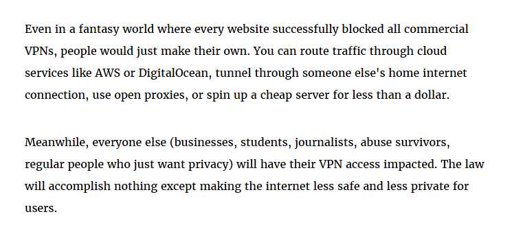 owenboswarva's tweet image. Lawmakers Want to Ban VPNs — And They Have No Idea What They&apos;re Doing eff.org/deeplinks/2025…

(From the US. In the UK our lawmakers don&apos;t really know what they&apos;re doing either but the stupidity hasn&apos;t escalated this far, yet)

#ageverification #censorship #openweb #techpolicy