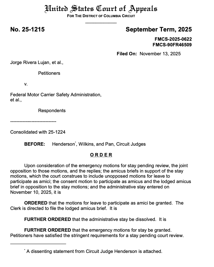 thefreightnerd's tweet image. Those in favor of abolishing or severely restricting non-domicile CDLs should be furious with the utter ineptitude of Duffy&apos;s DOT/FMCSA administration. 

There was another order from the courts yesterday in regards to the interim final rule regarding non-domicile CDLs.  The tl;dr…