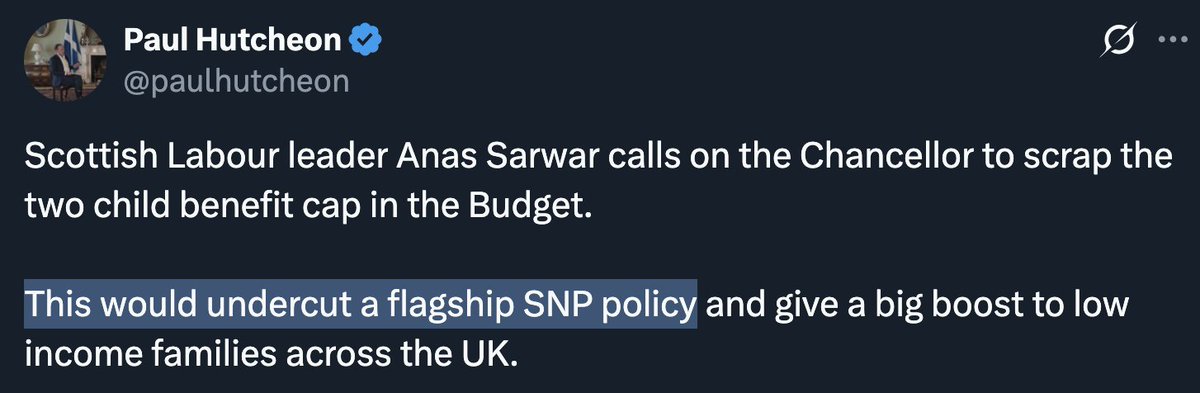 Yes I feel certain that people in Scotland will shower Anas Sarwar with praise for waiting until the UK government has said it's going to do it before saying the UK government should do it