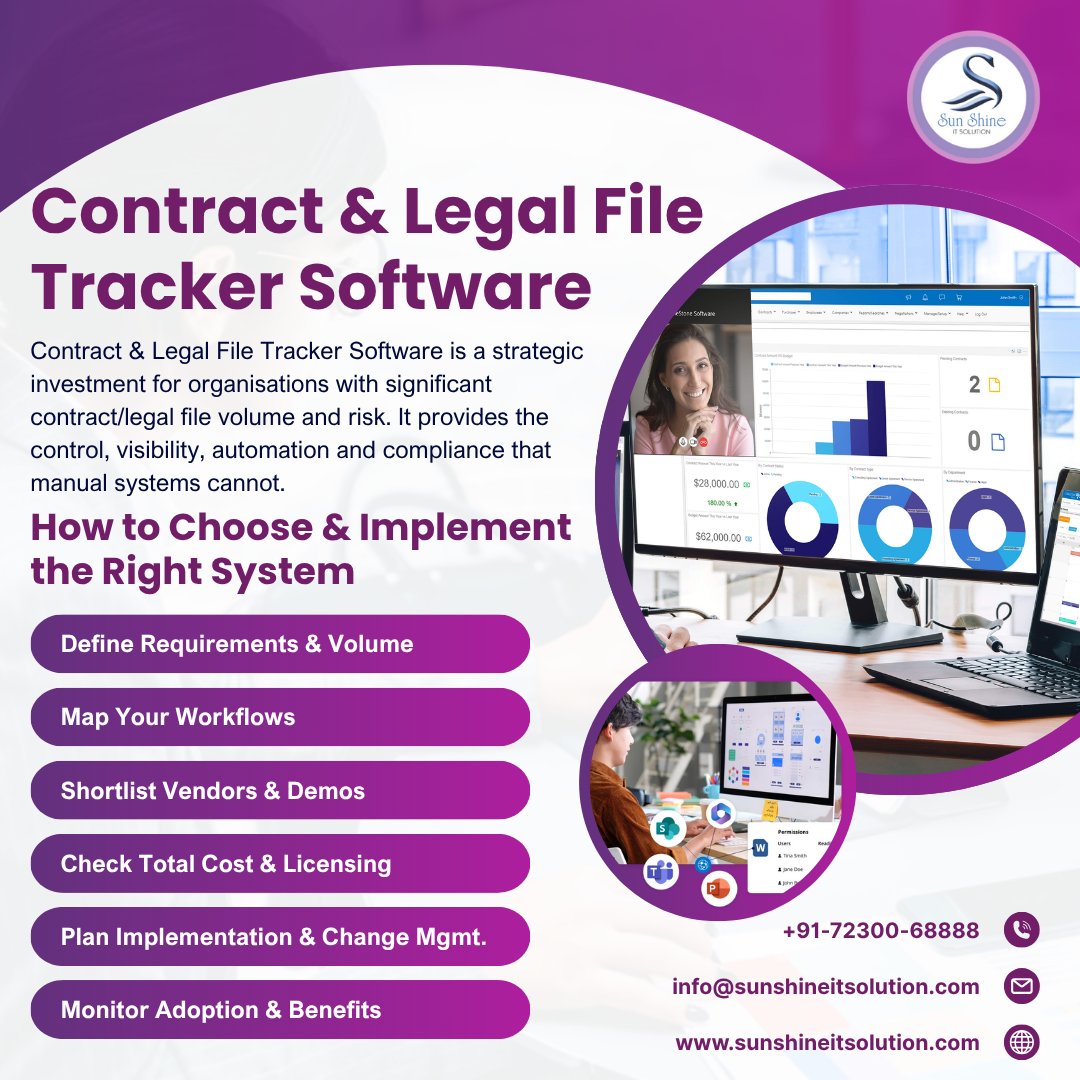 sunshineitcomp1's tweet image. 📂Contract &amp;amp; Legal File Tracker Software — Stay Organized, Compliant &amp;amp; Efficient!

Please explore our YouTube channel for informative videos
youtube.com/@sunshineitsol…

#ContractManagement #LegalSoftware #DocumentManagement #WorkflowAutomation  #SunShineITSolution #SunShineITCompany